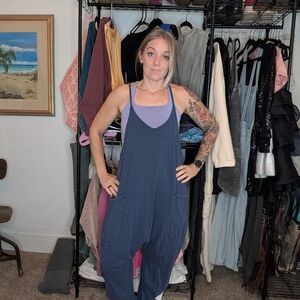 Navy Blue Jumpsuit with Pockets